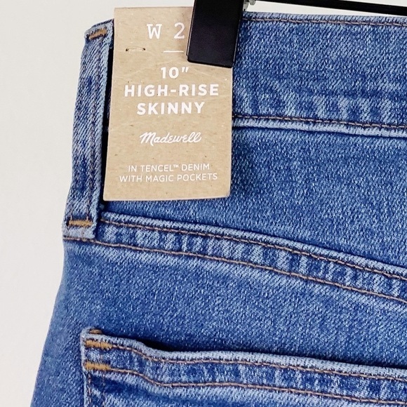 NWT Madewell 10” High Rise Skinny Jeans In Dewitt Wash: Button Front Tencel - Picture 8 of 8